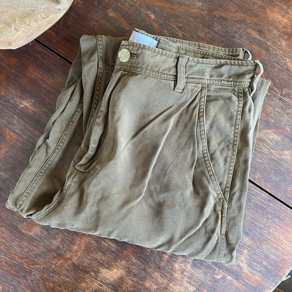 Everlane High Waisted Olive Barrel Trouser Pant - Picture 9 of 9